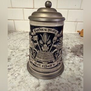 Gerzit Ceramic Beer Stein with Pewter Lid